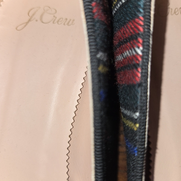 J.Crew Tartan plaid shoes with crystal bow. Size 8 1/2 EUC. - Picture 3 of 11